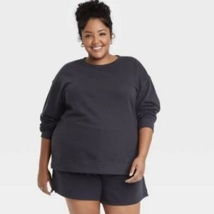 Women's Plus Size Sweatshirt - Ava & Viv Grey 2X